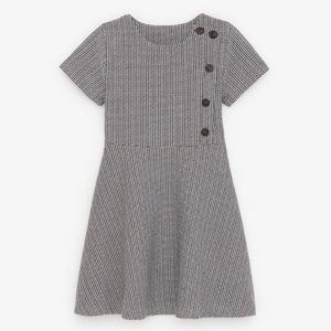 Zara girls dress size 9 checkered with buttons
